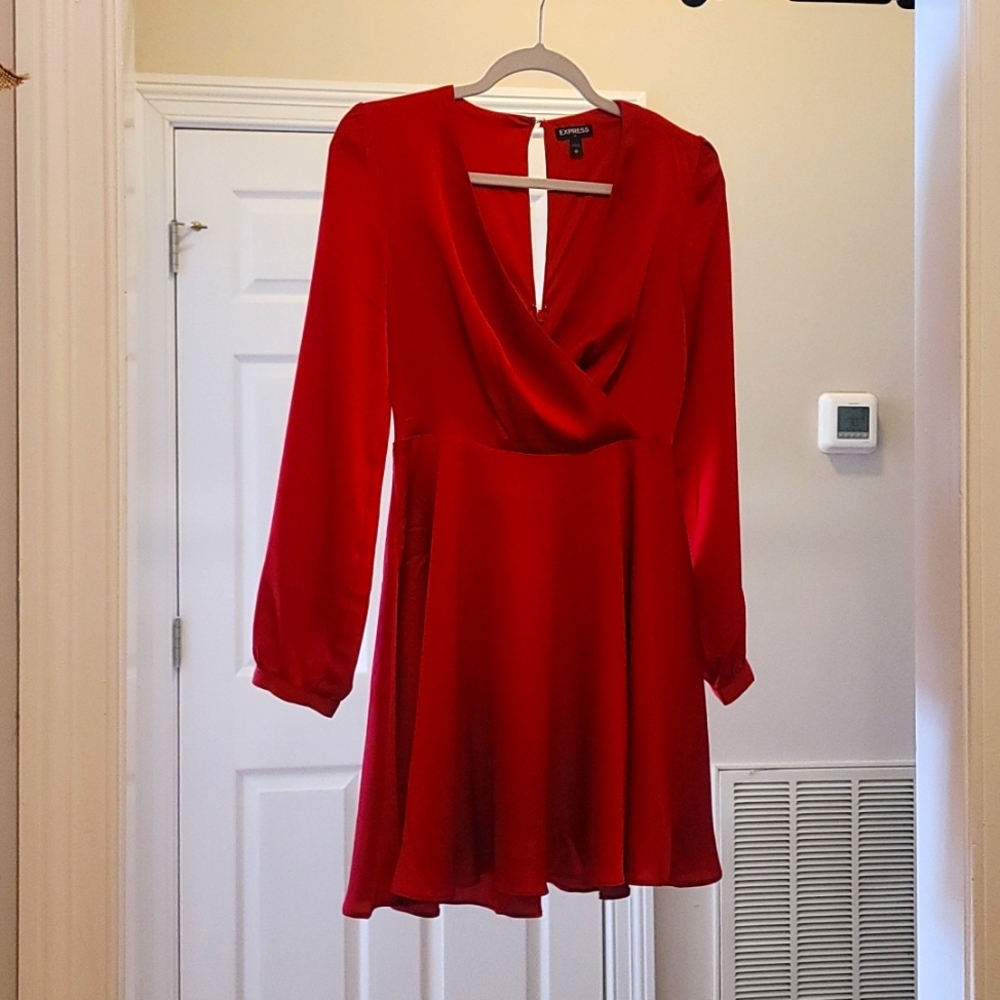 Red long sleeve dress
